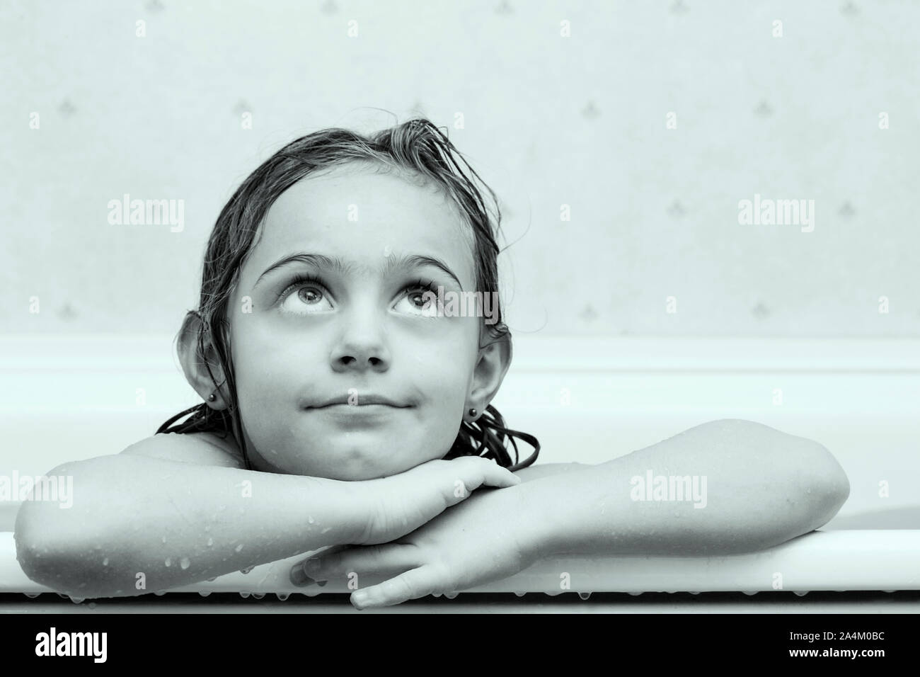 Girl in bathtub Stock Photo Alamy
