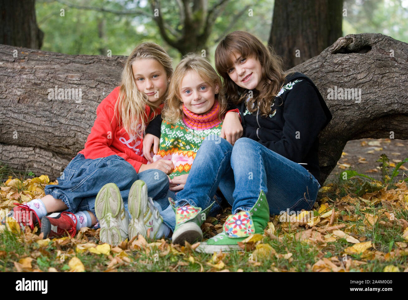Adolesence - three girls Stock Photo