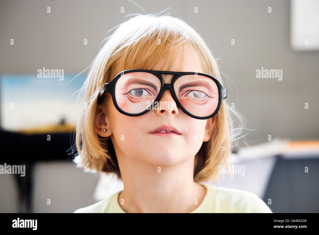 Girl with funny spectacles Stock Photo Alamy