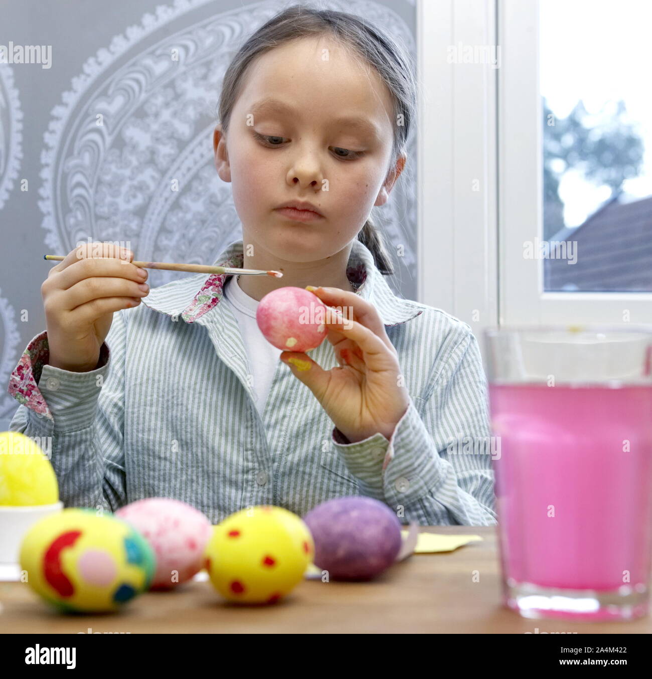Decorating Easter eggs Stock Photo Alamy