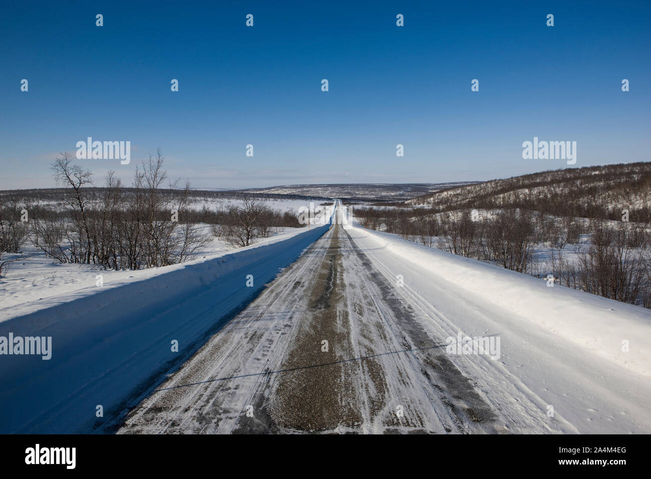 A road on Finnmarksvidda Stock Photo