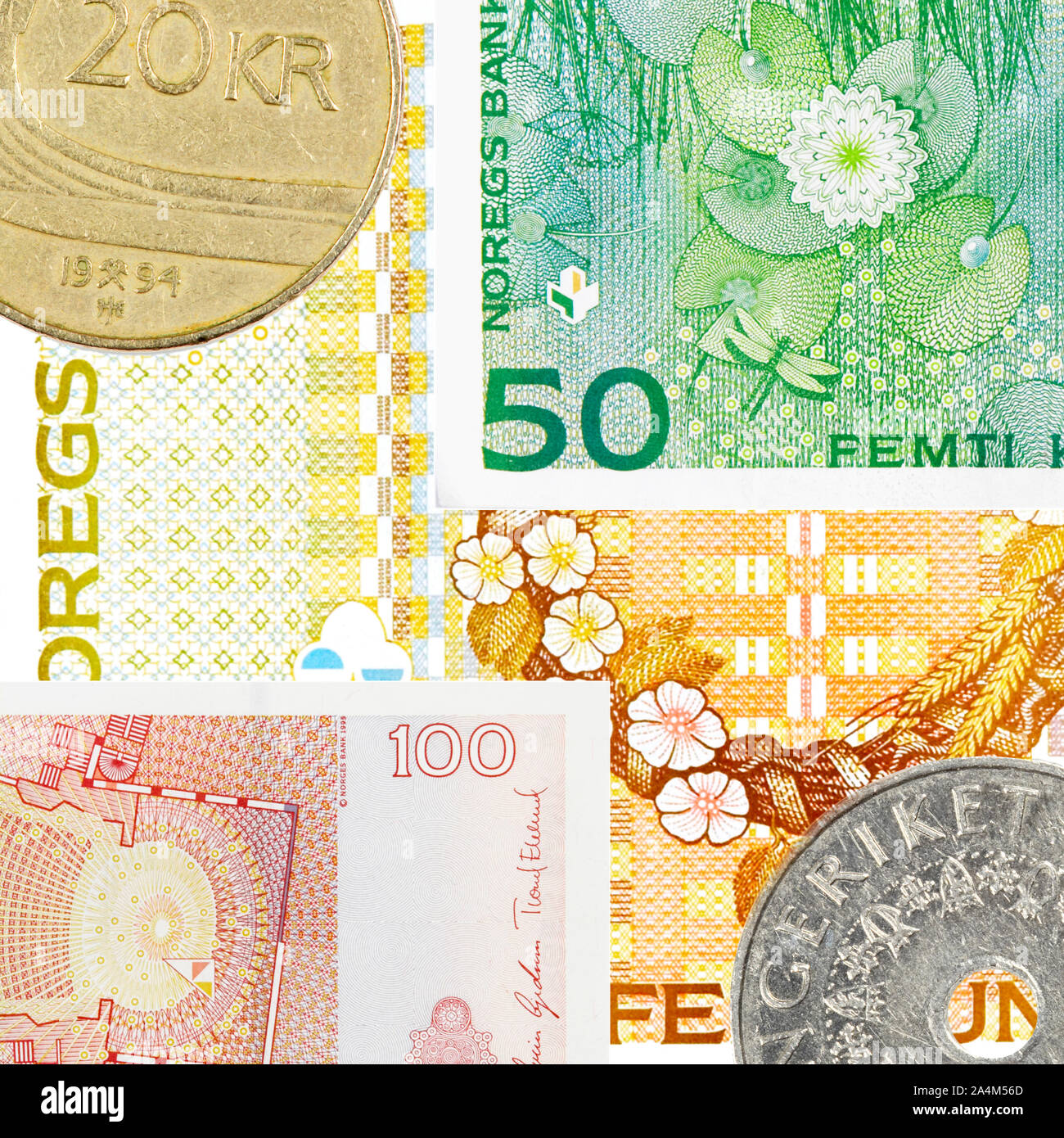 Norwegian money - Currency - Finances - kroner - krones Stock Photo - Alamy