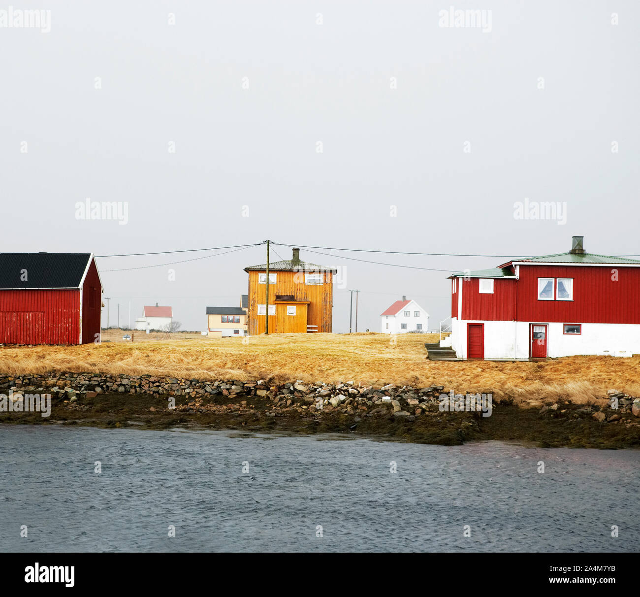 Wooden houses in RÂØst, Norway Stock Photo