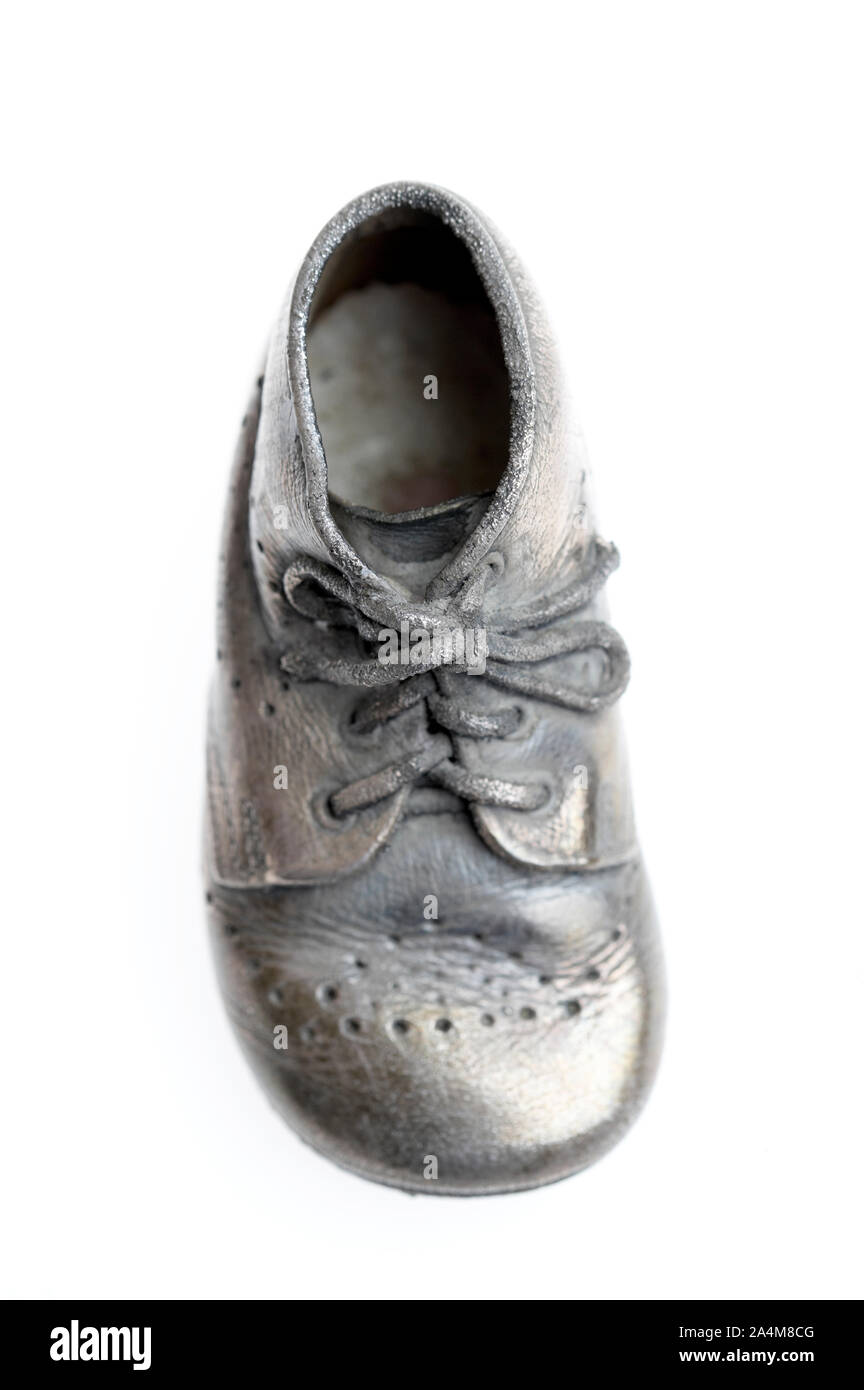 Silver shoe baby Stock Photo Alamy