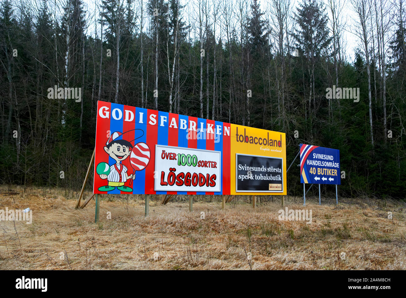 Big sign near StrÂØmstad - Svinesund Stock Photo