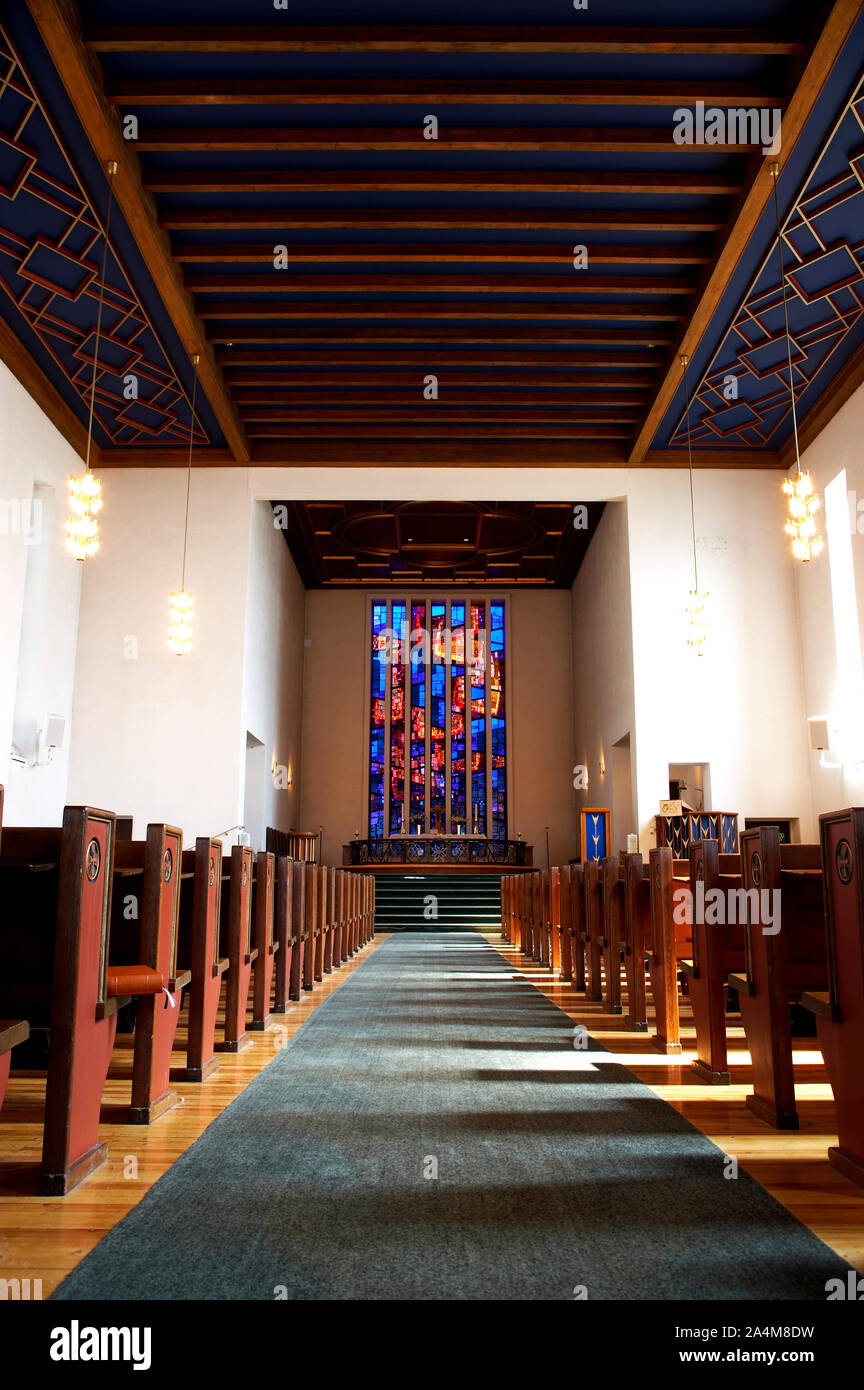 Empty seats - Grefsen church Stock Photo