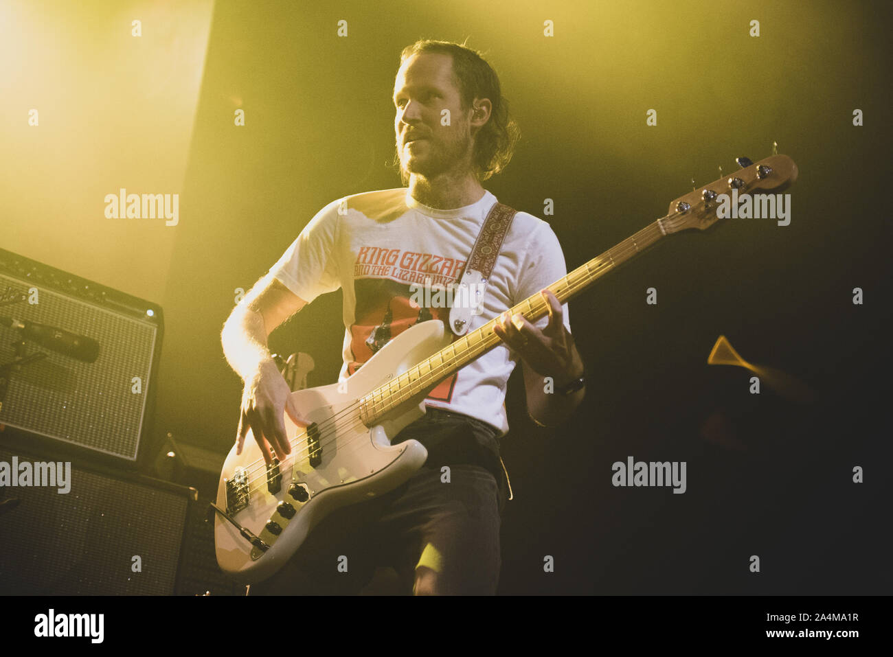 FABRIQUE, MILANO, ITALY - 2019/10/14: Nick Jost of the american band Baroness performing live on stage at Fabrique, opening for Volbeat Stock Photo