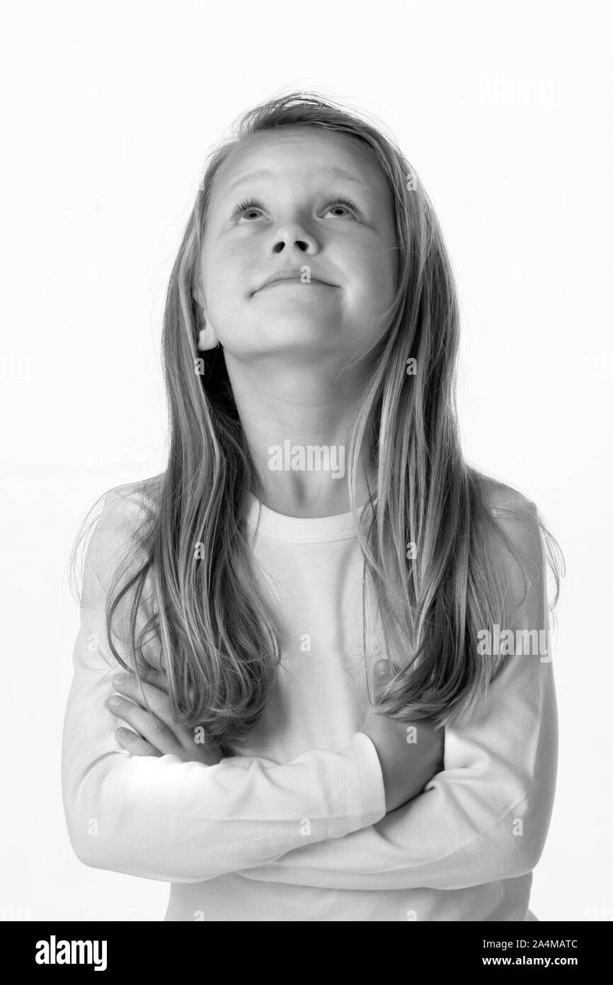 Girl looking up stock photo alamy