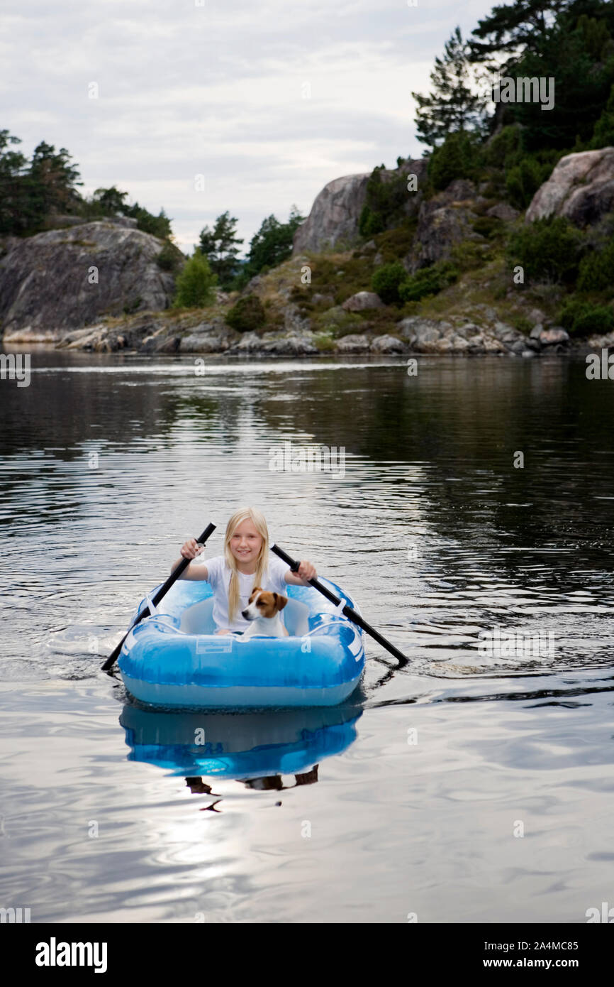 Girl in Kragerø in Norway Stock Photo