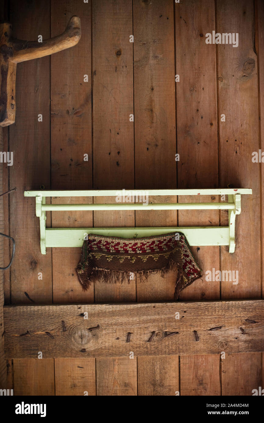 Shelf on cabin wall Stock Photo Alamy