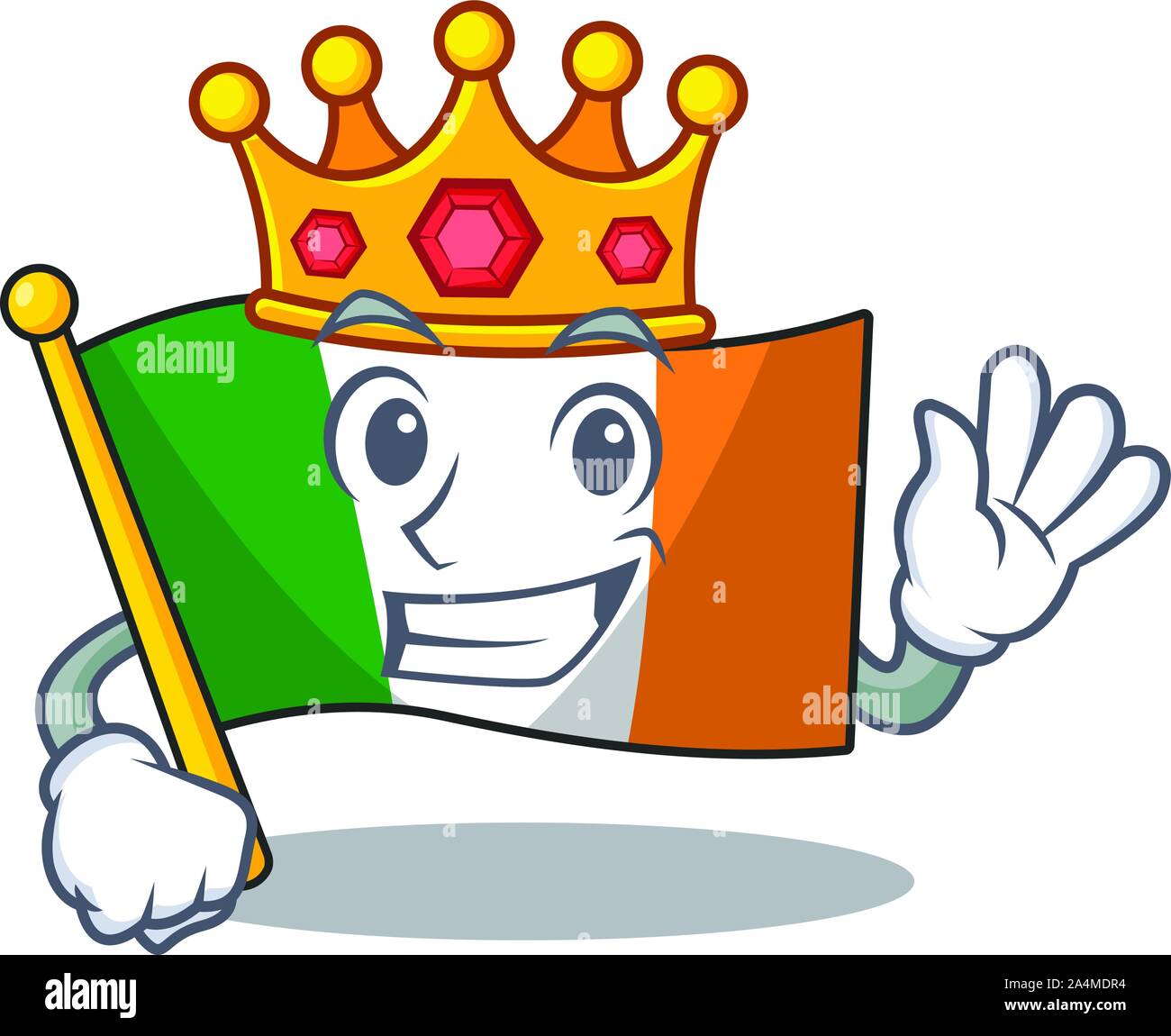 King flag ireland mascot the character shape Stock Vector Image & Art
