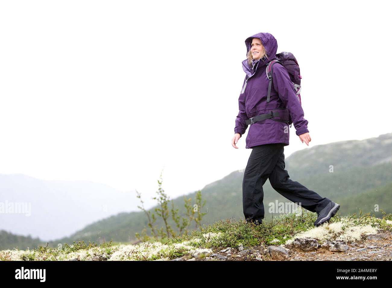 Portrait Of Woman Hiking Stock Photo