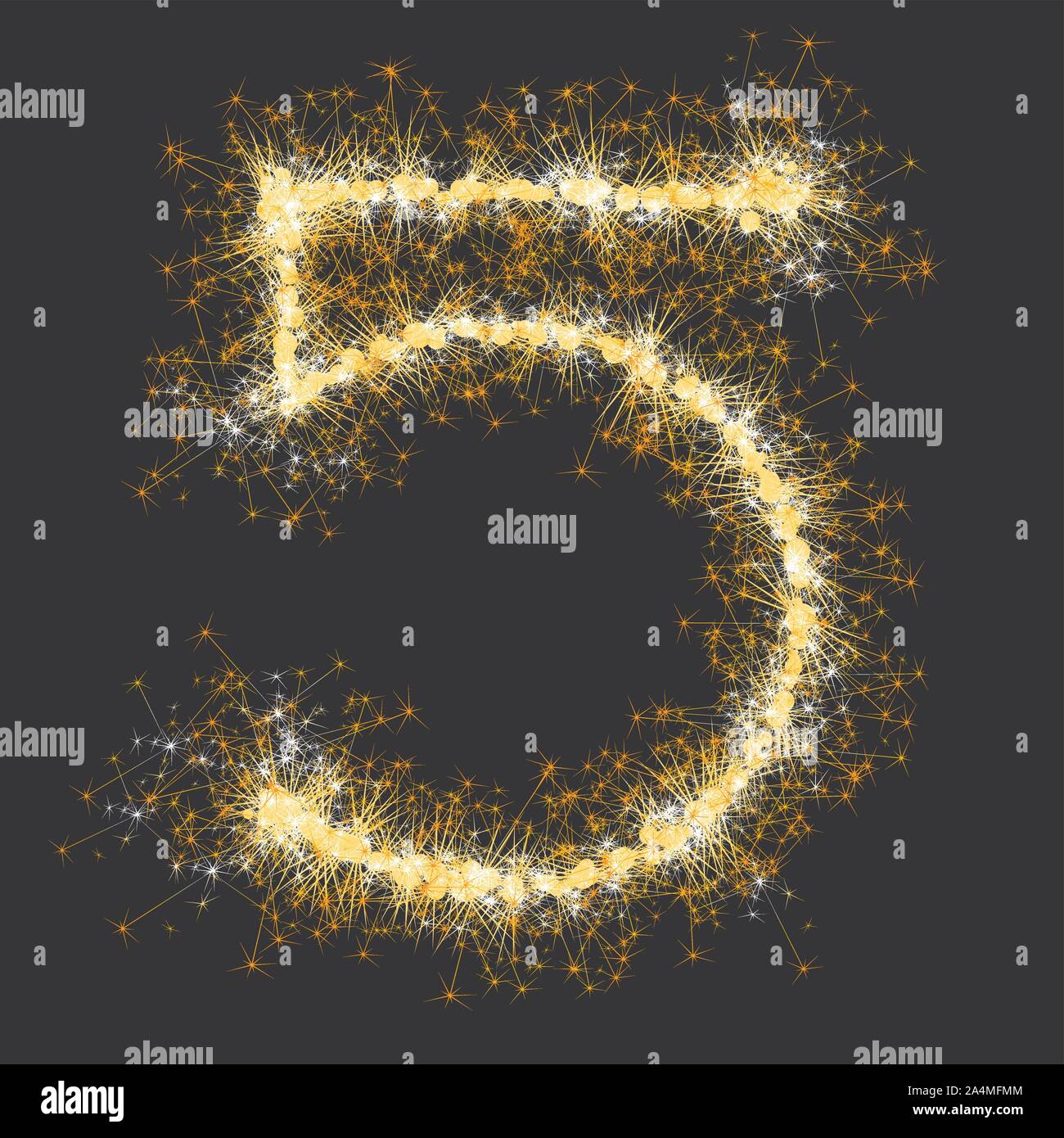 glittering sparks numbers Stock Vector