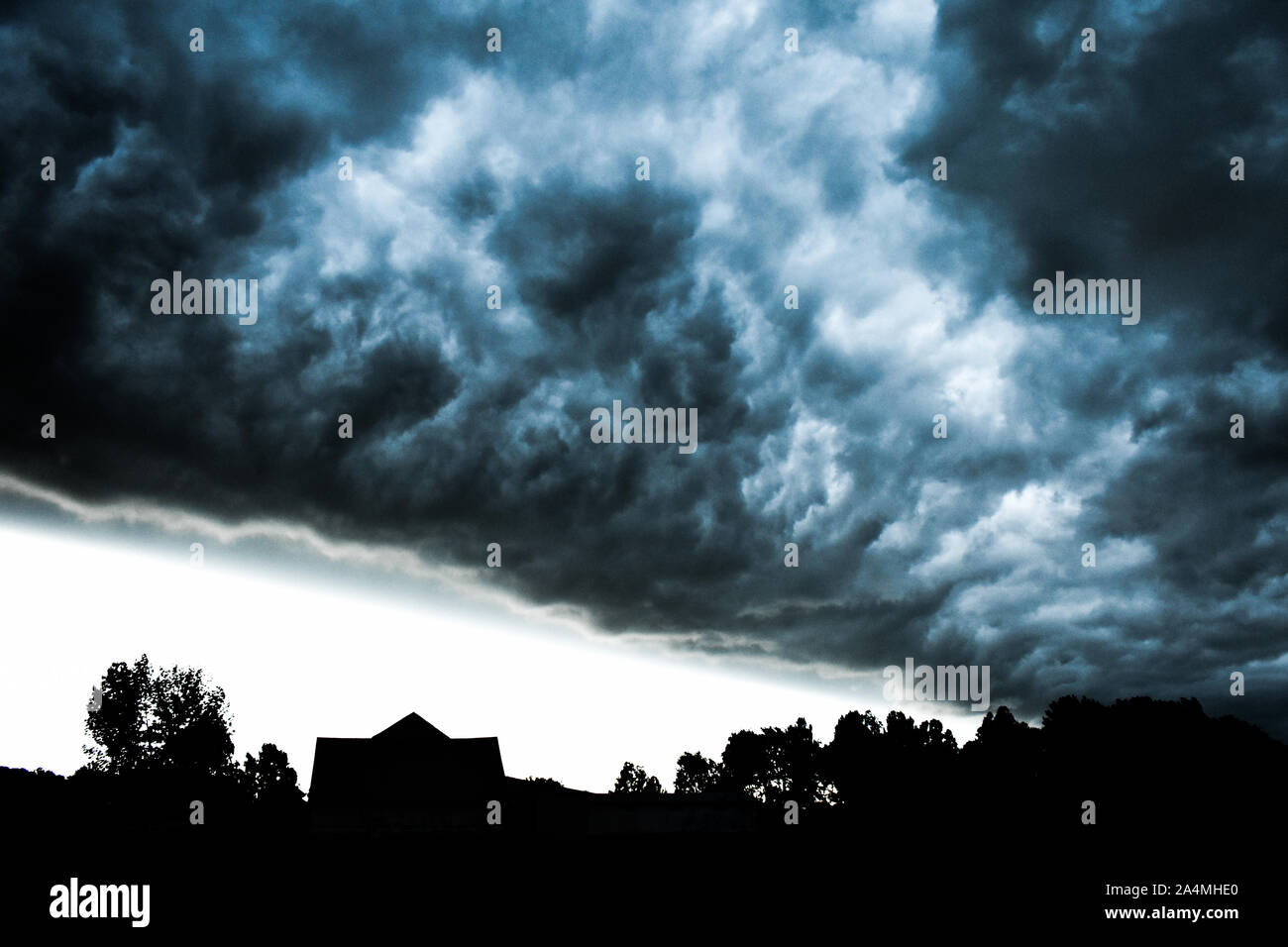Storm over countryside Stock Photo