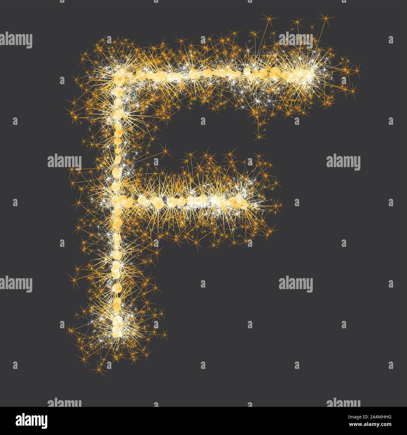 glittering sparks leters set Stock Vector