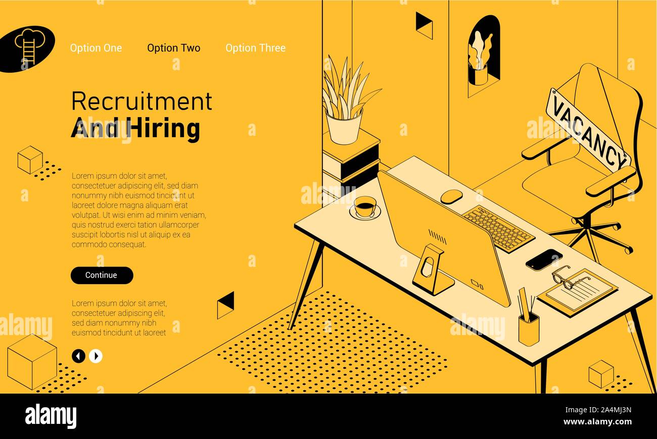 Recruiting and hiring template Stock Vector
