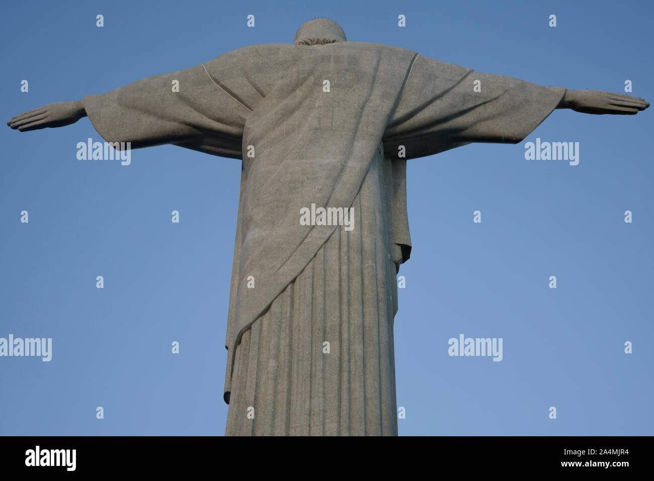 Rio de Janeiro, Brazil - March 28, 2016: Statue of Christ the Redeemer in Rio de Janeiro - rear view Stock Photo