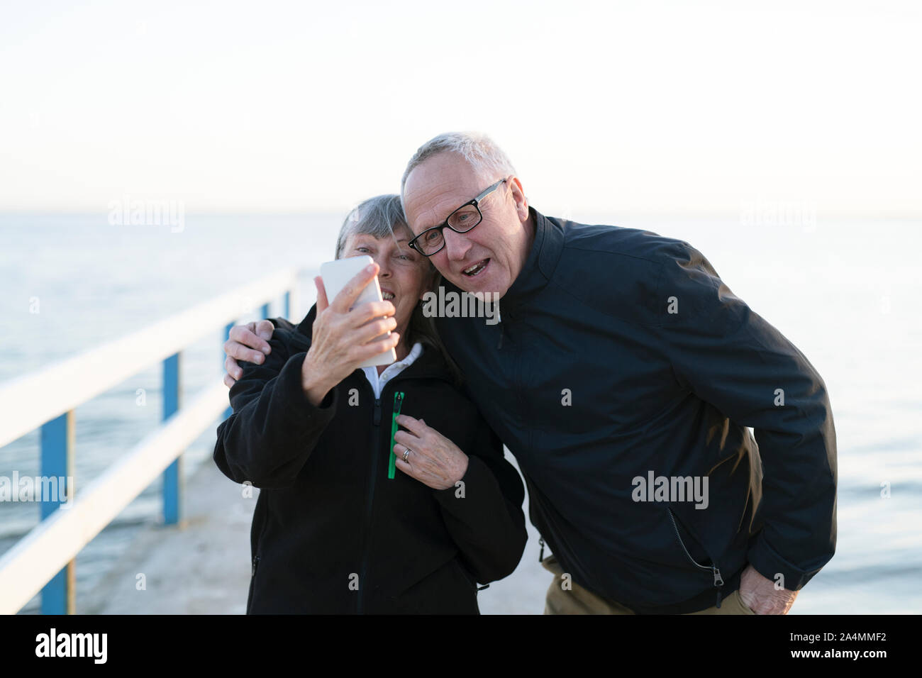 Senior couple at sea Stock Photo - Alamy