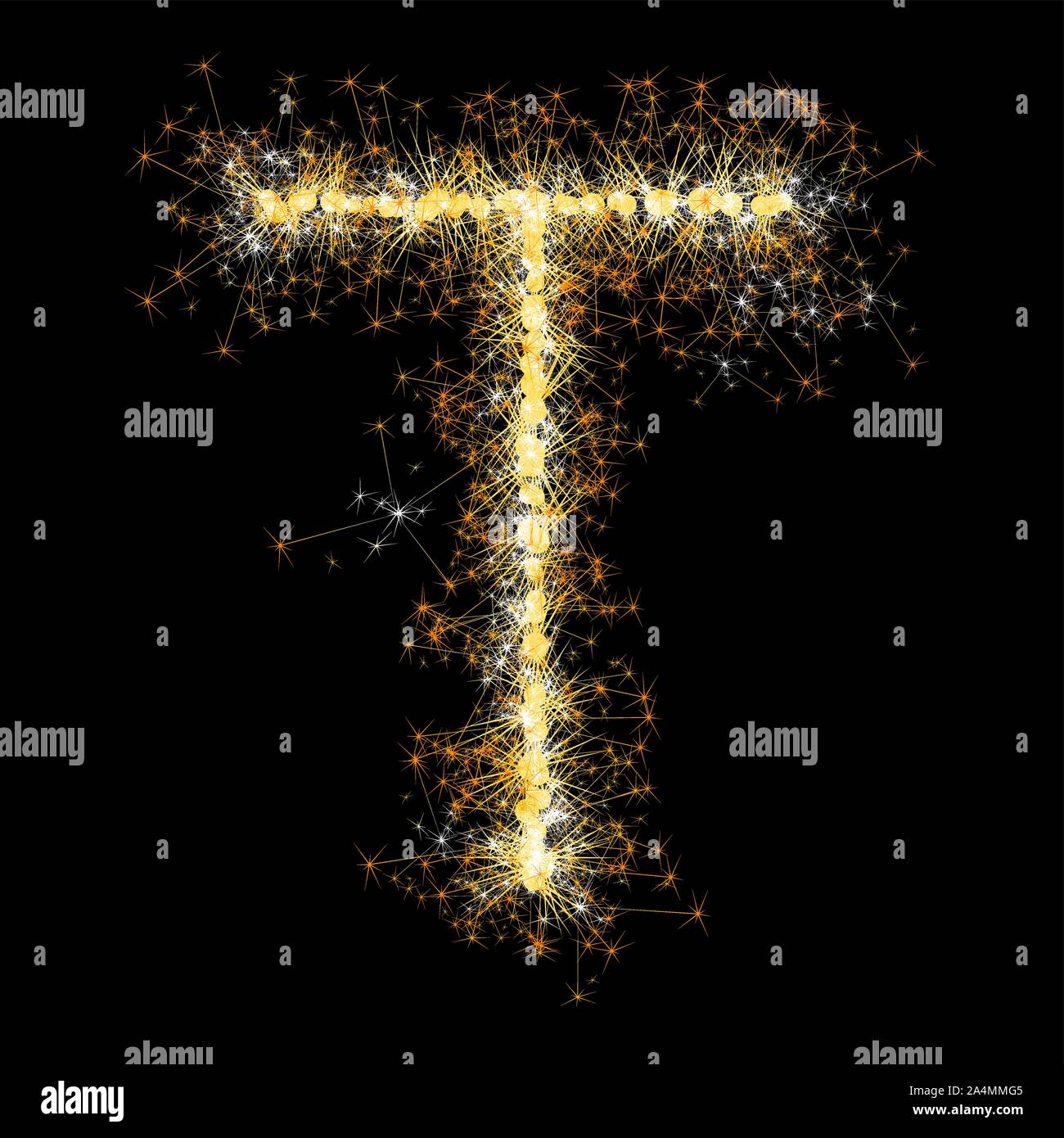 glittering sparks leters set Stock Vector