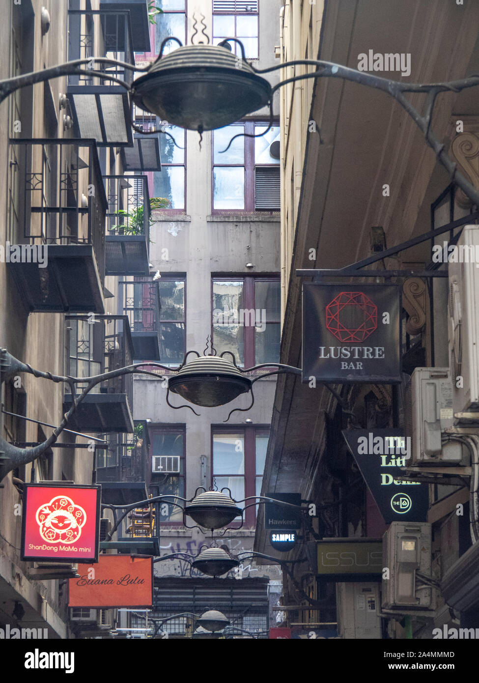 Pedestrian laneway of boutiques bars cafes restaurants bistros and