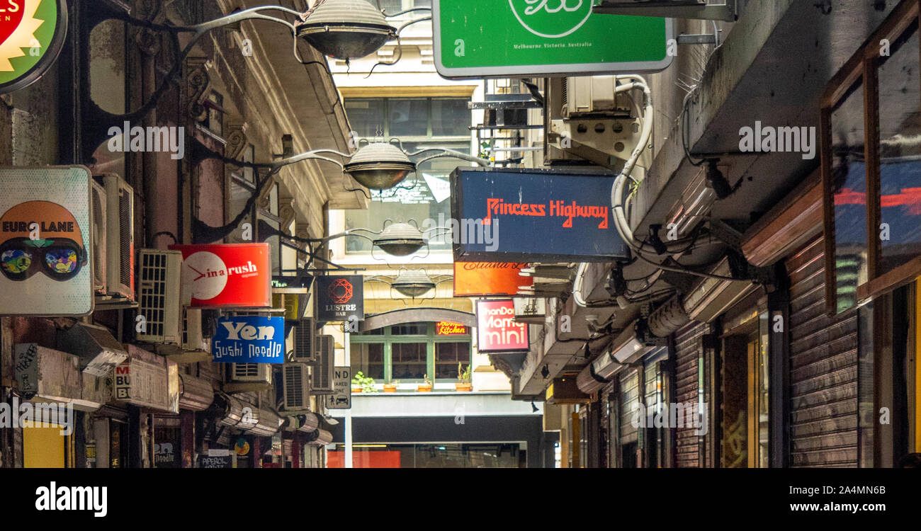 Pedestrian laneway of boutiques bars cafes restaurants bistros and