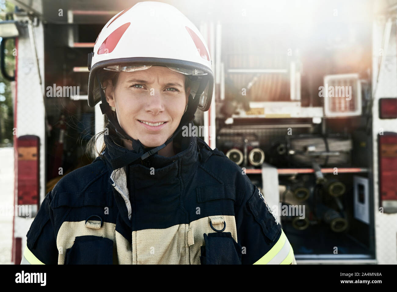 Portrait of firefighter Stock Photo