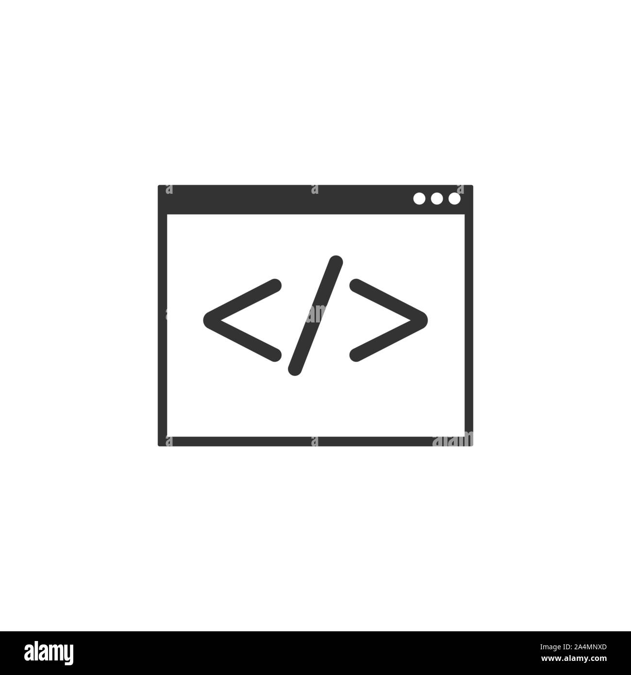 Code, web icon. Vector illustration, flat design. Stock Vector