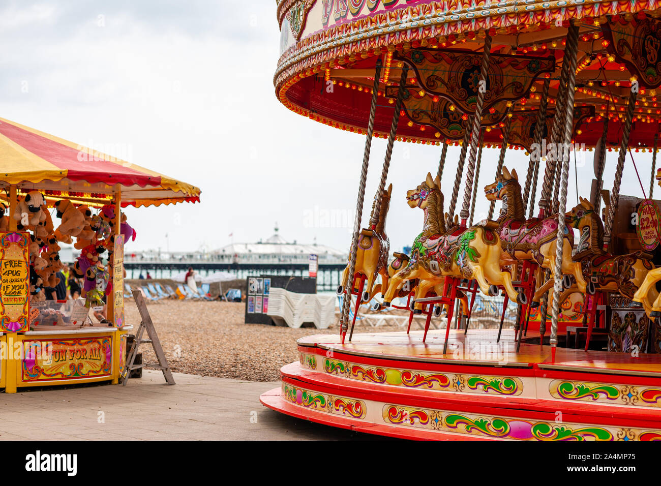 The seaside resort town of Brighton and Hove in East Sussex, England on August 3, 2019. Stock Photo
