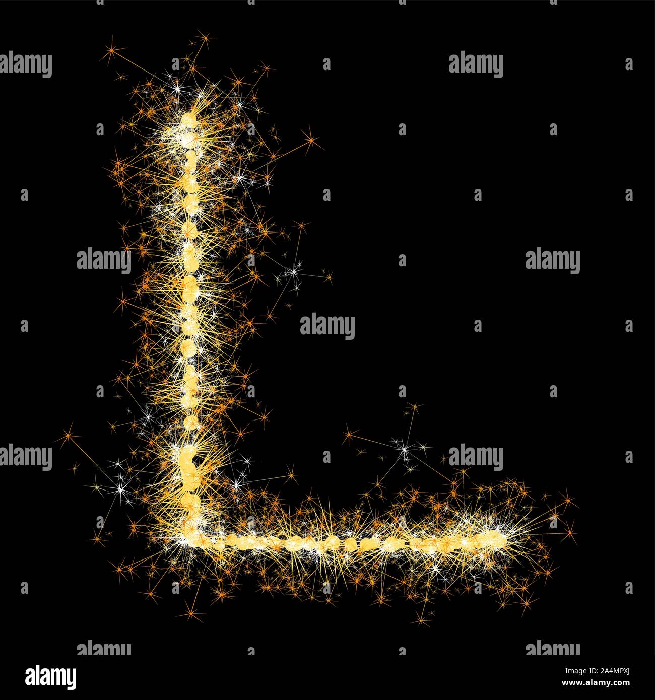 glittering sparks leters set Stock Vector