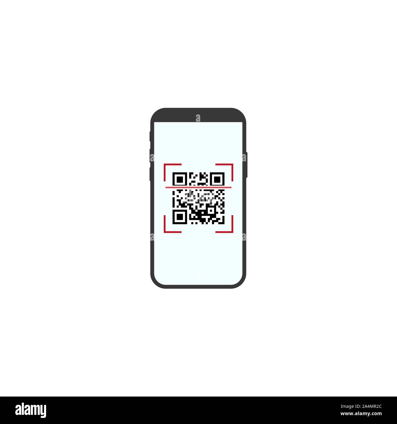 Smartphone, QR code icon. Vector illustration, flat design. Stock Vector