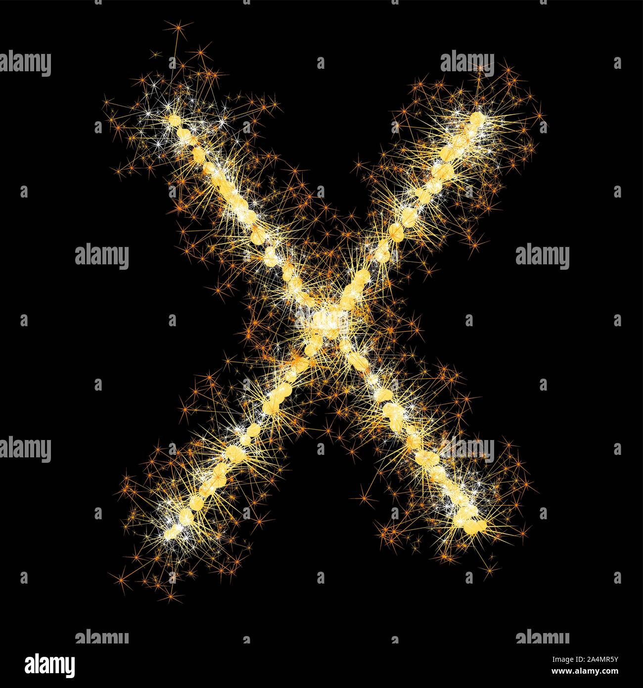 glittering sparks leters set Stock Vector