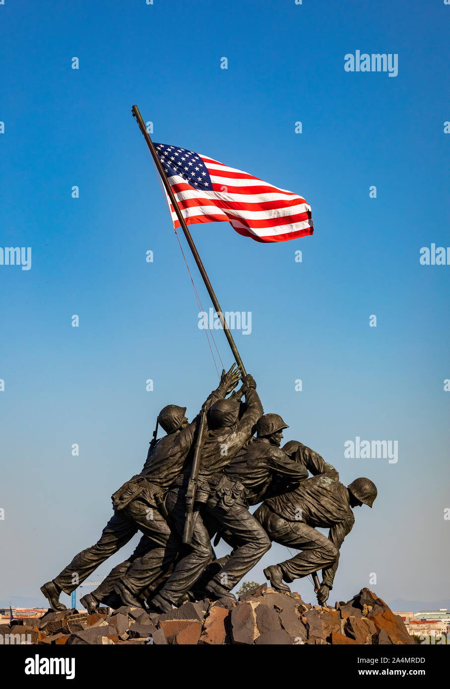ARLINGTON, VIRGINIA, USA - U.S. Marine Corps War Memorial, Iwo Jima flag raising. Stock Photo
