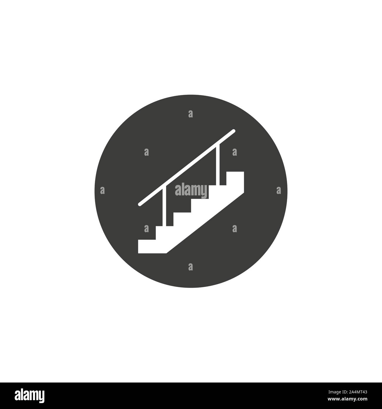 Stairs, stairwell, up icon. Vector illustration, flat design. Stock Vector
