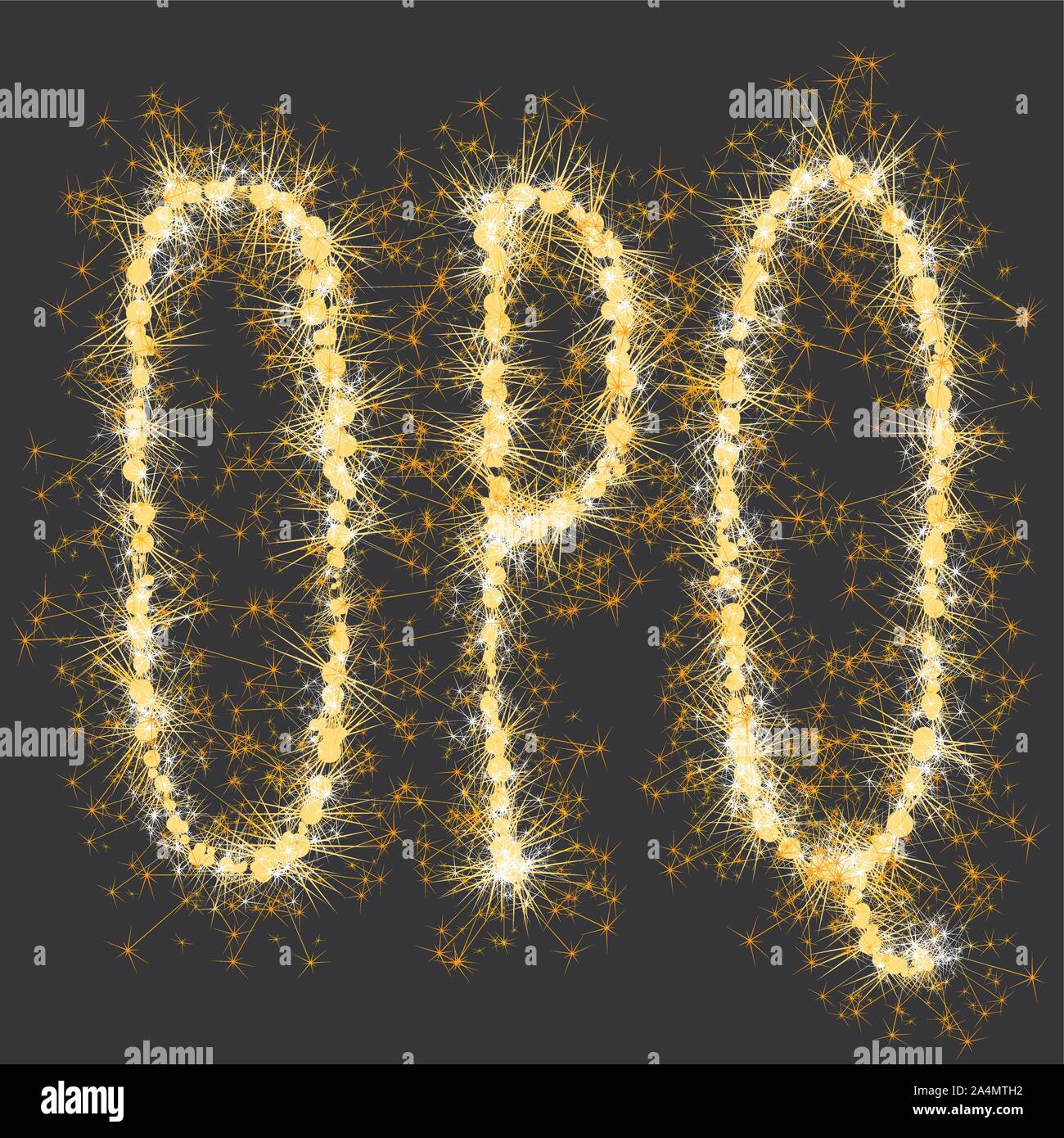golden glittering sparks leters set Stock Vector Image & Art - Alamy