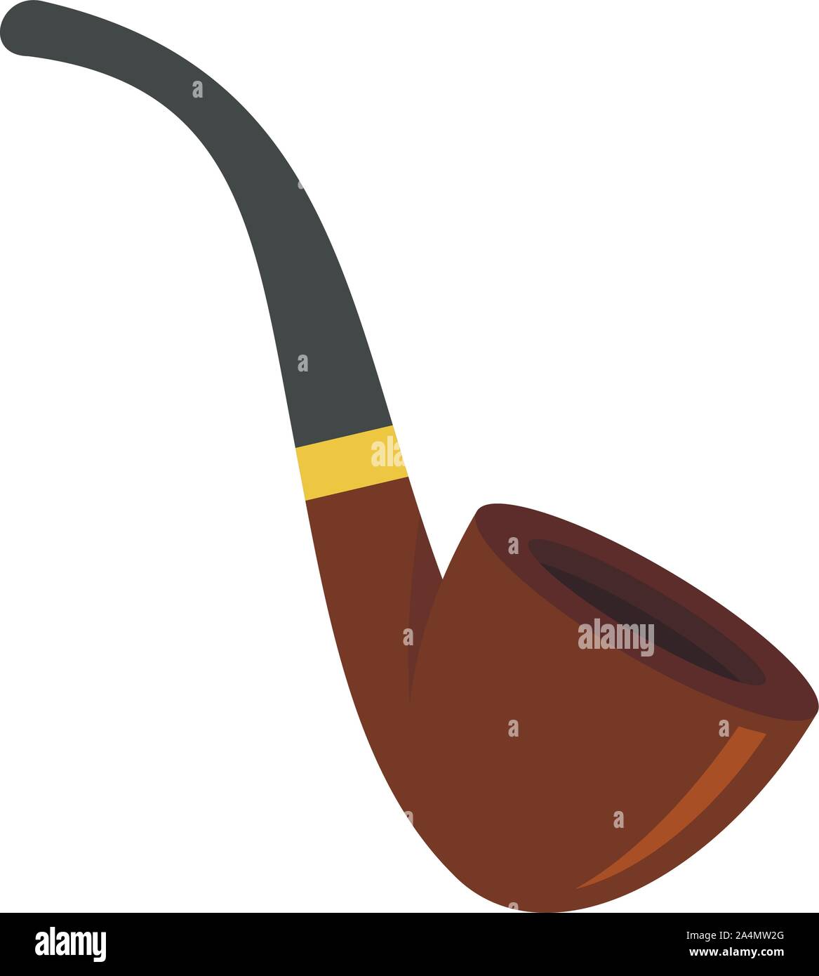 Smoking pipe icon. Flat illustration of smoking pipe vector icon for ...