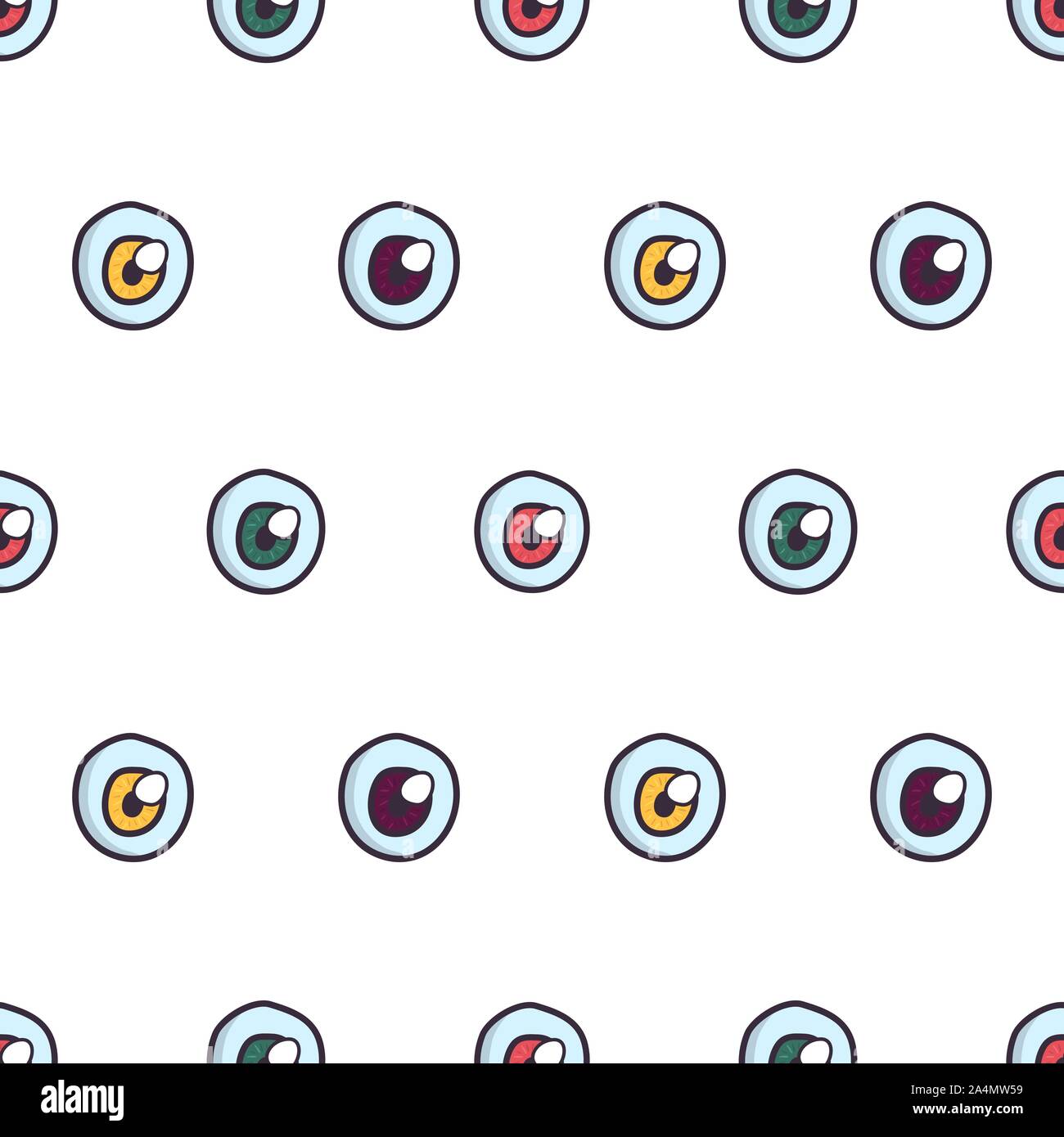 Eye ball creepy seamless pattern. Halloween spooky cute illustration.  Horror decoration vector element Stock Vector Image & Art - Alamy