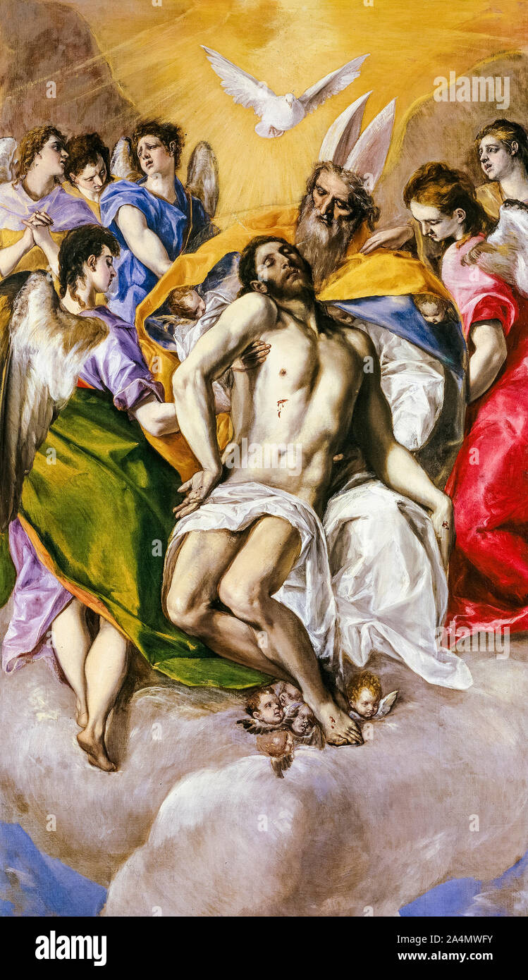El Greco, painting, The Holy Trinity, 1577-1579 Stock Photo