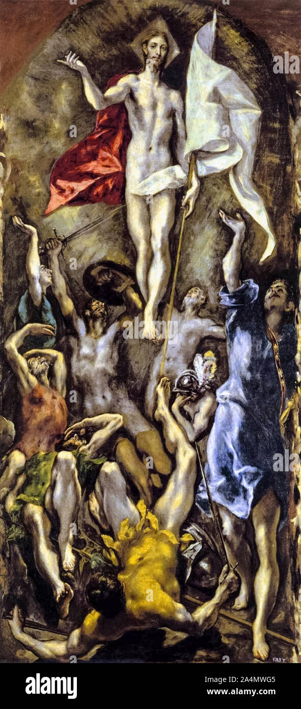 El Greco, The Resurrection, (Doña María de Aragón Altarpiece), painting, 1597-1600 Stock Photo