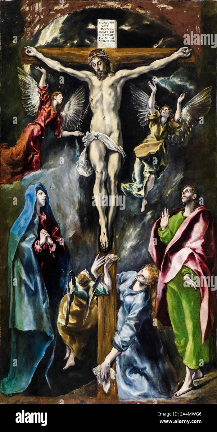 El Greco, The Crucifixion, (Doña María de Aragón Altarpiece), painting, 1597-1600 Stock Photo