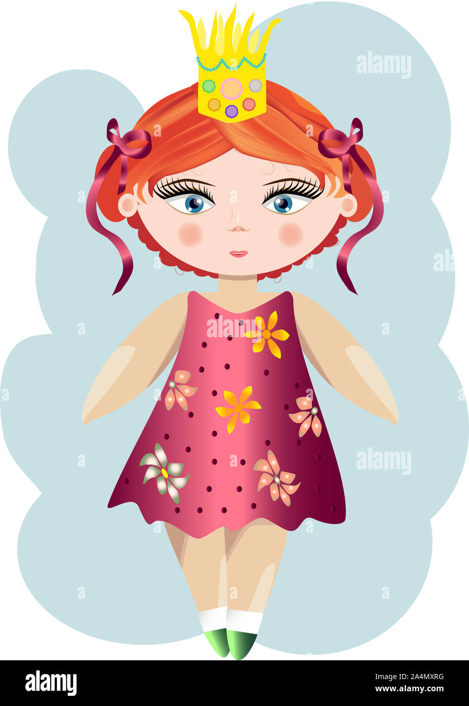 Cute little princess girl. Fashion illustration for kids Stock Photo Alamy