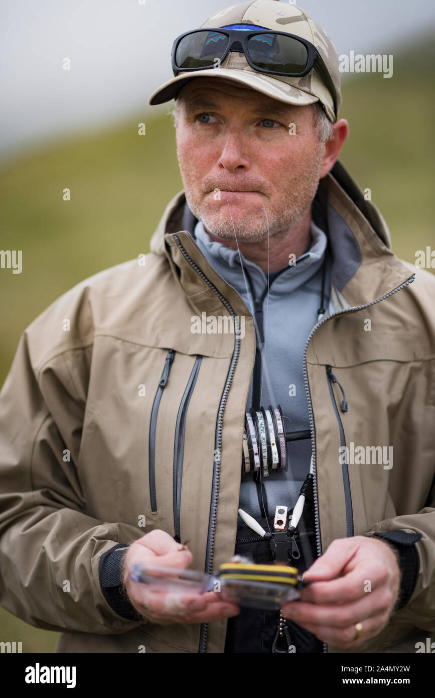 Man fishing Stock Photo