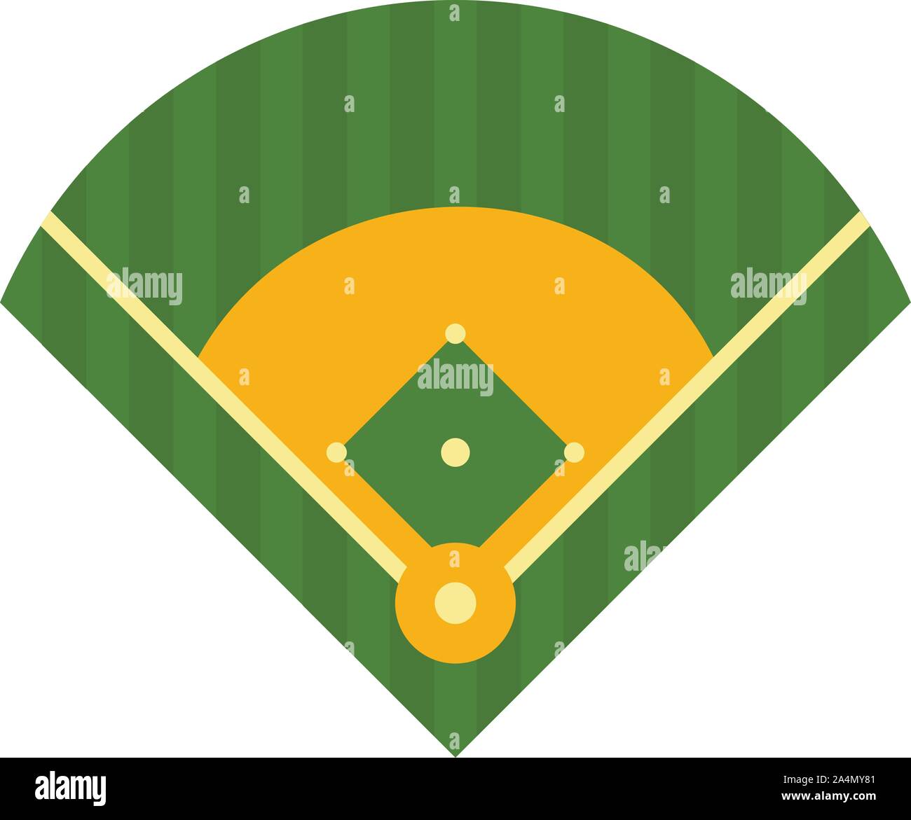 Baseball field icon. Flat illustration of baseball field vector icon