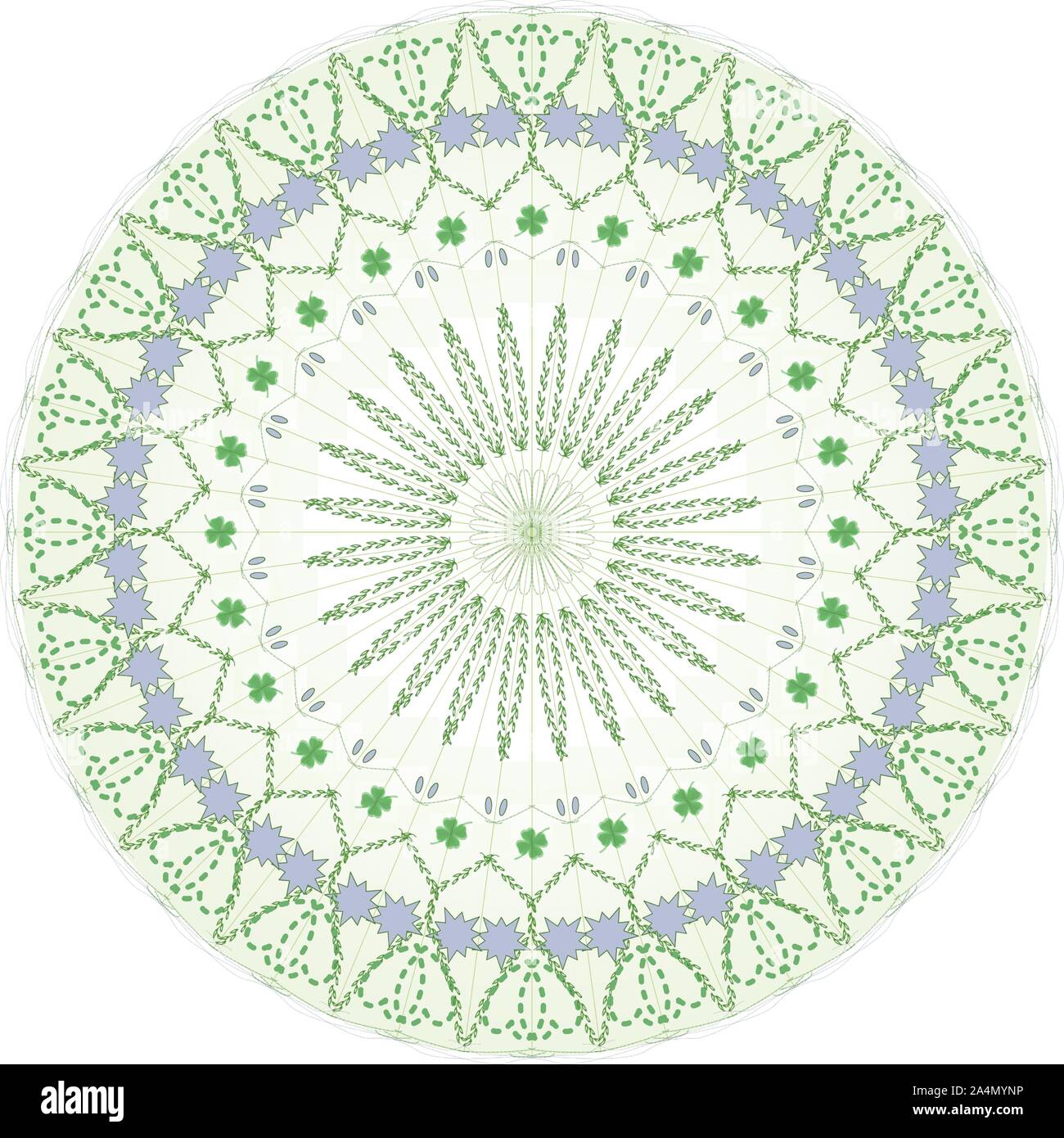 Pale Green Intricate Mandala, spiritual, conceptual, ethnic and artistic design. Stock Vector
