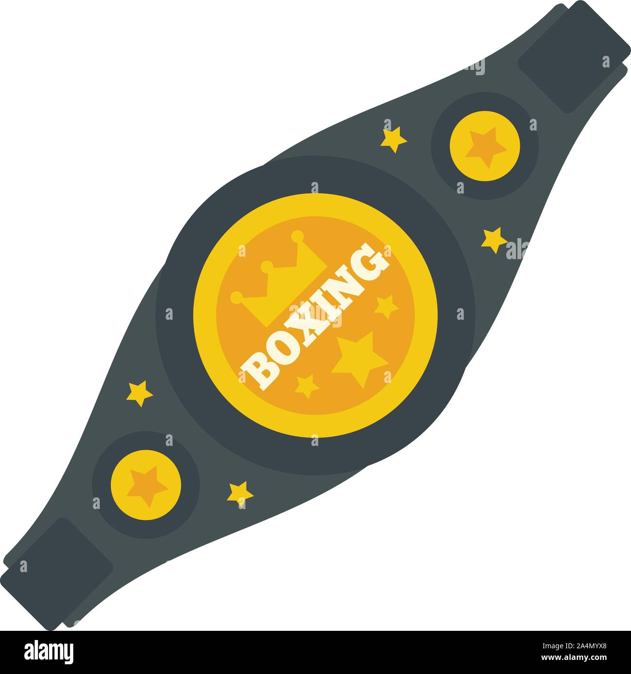 Boxing gold belt icon. Flat illustration of boxing gold belt vector