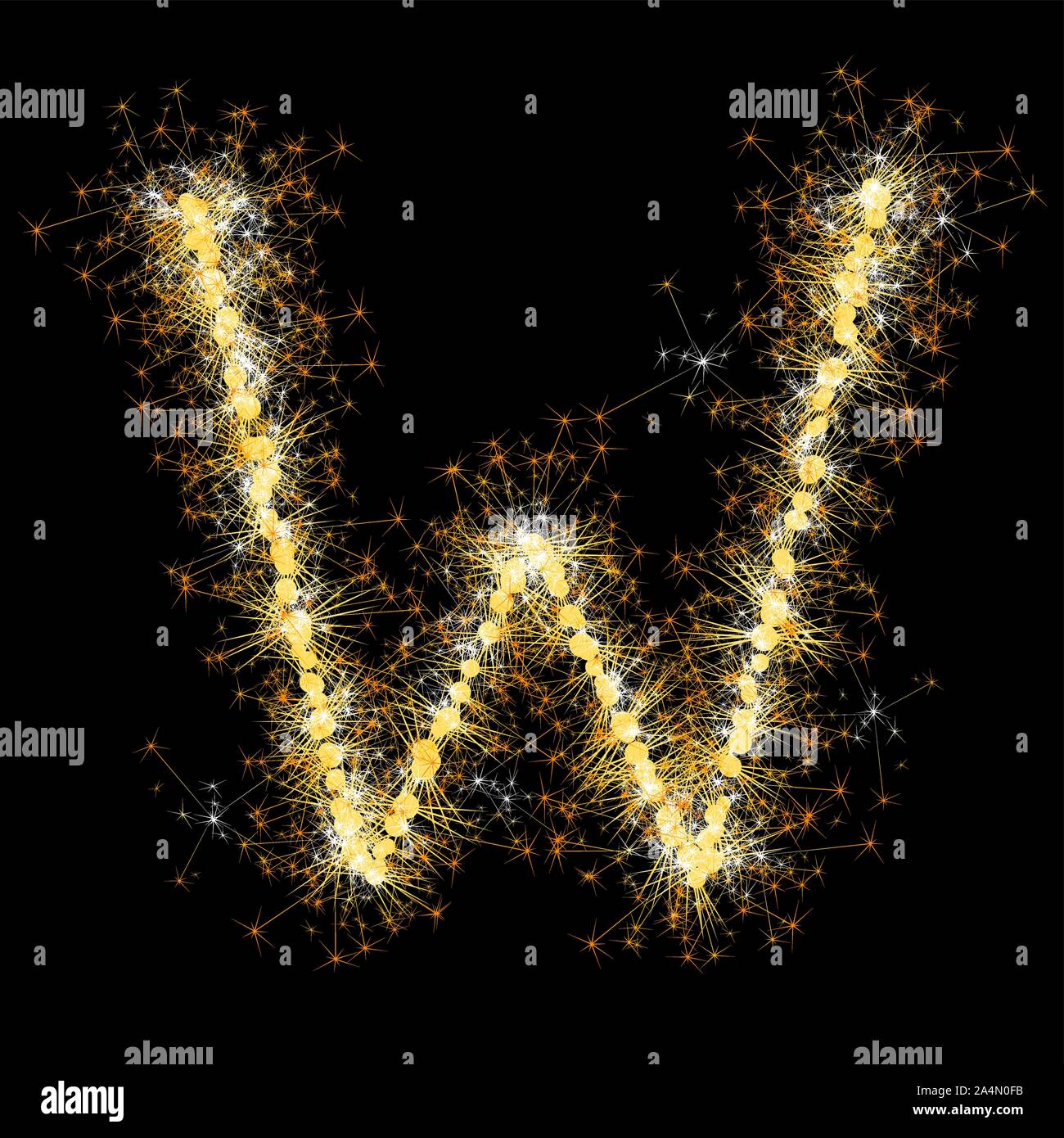glittering sparks leters set Stock Vector