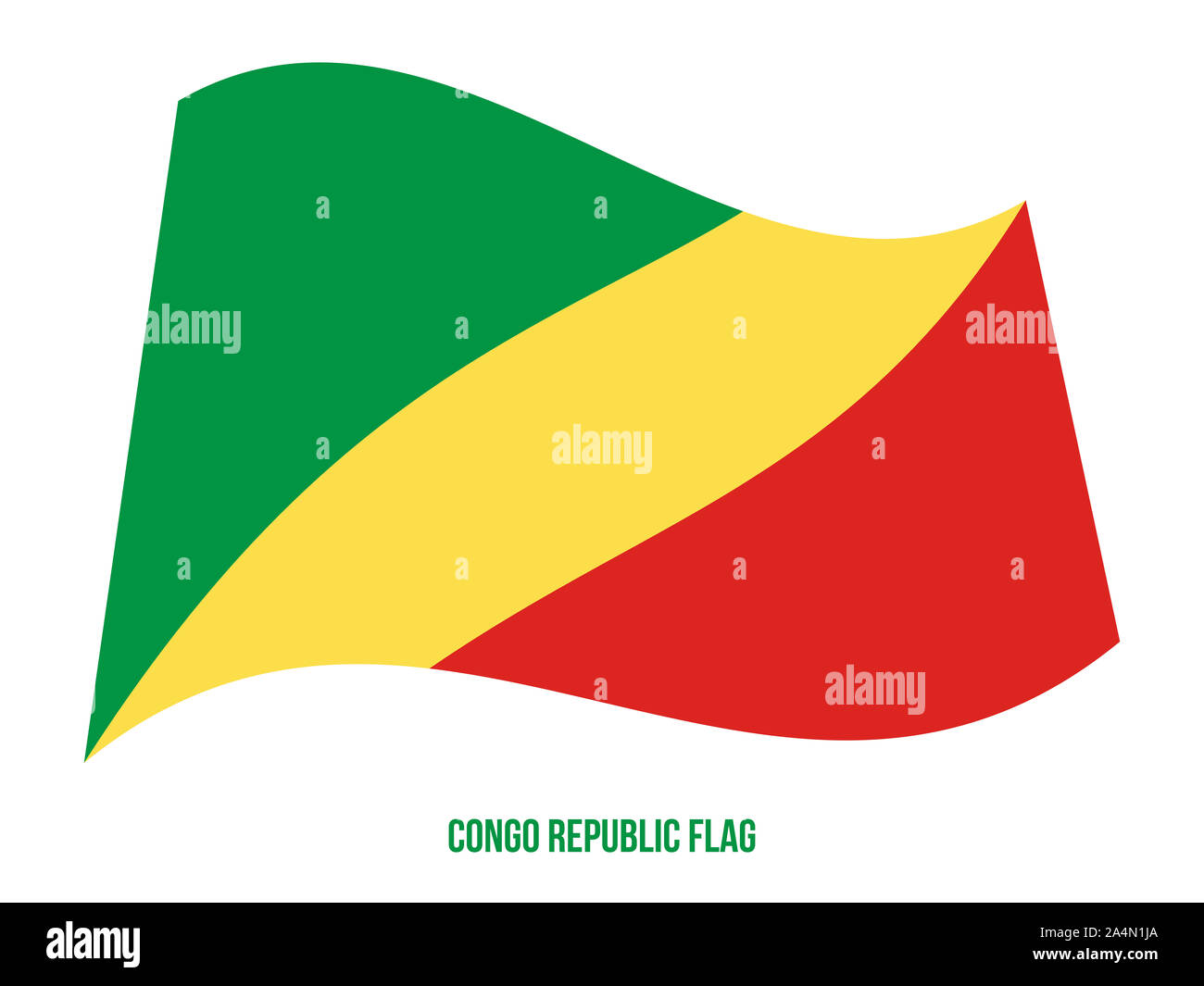 Congo Republic Flag Waving Vector Illustration on White Background ...