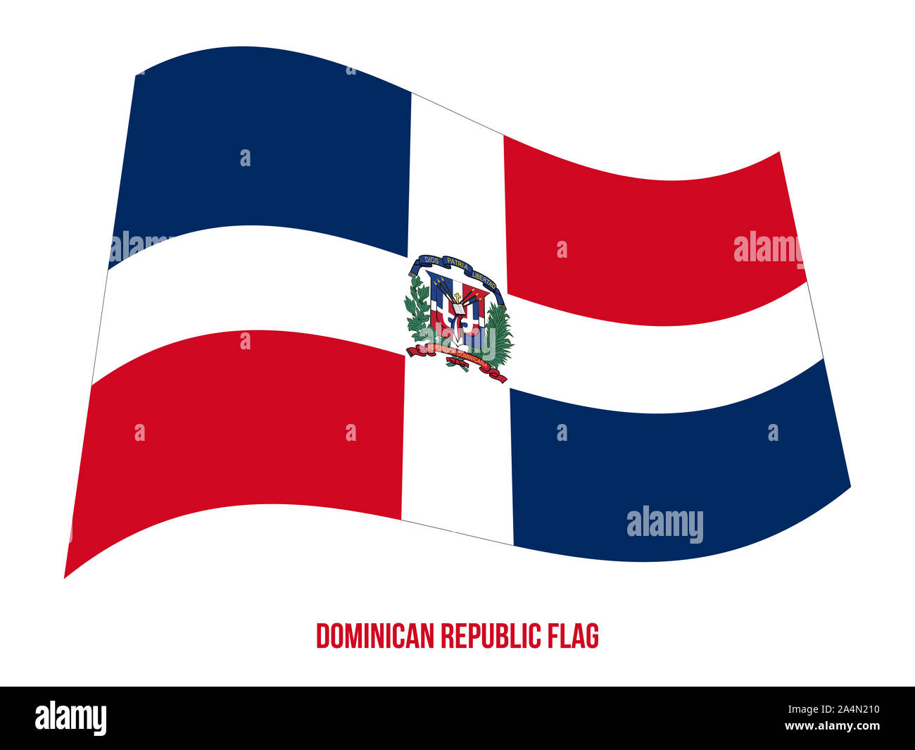 Dominican Republic Flag Waving Vector Illustration on White Background