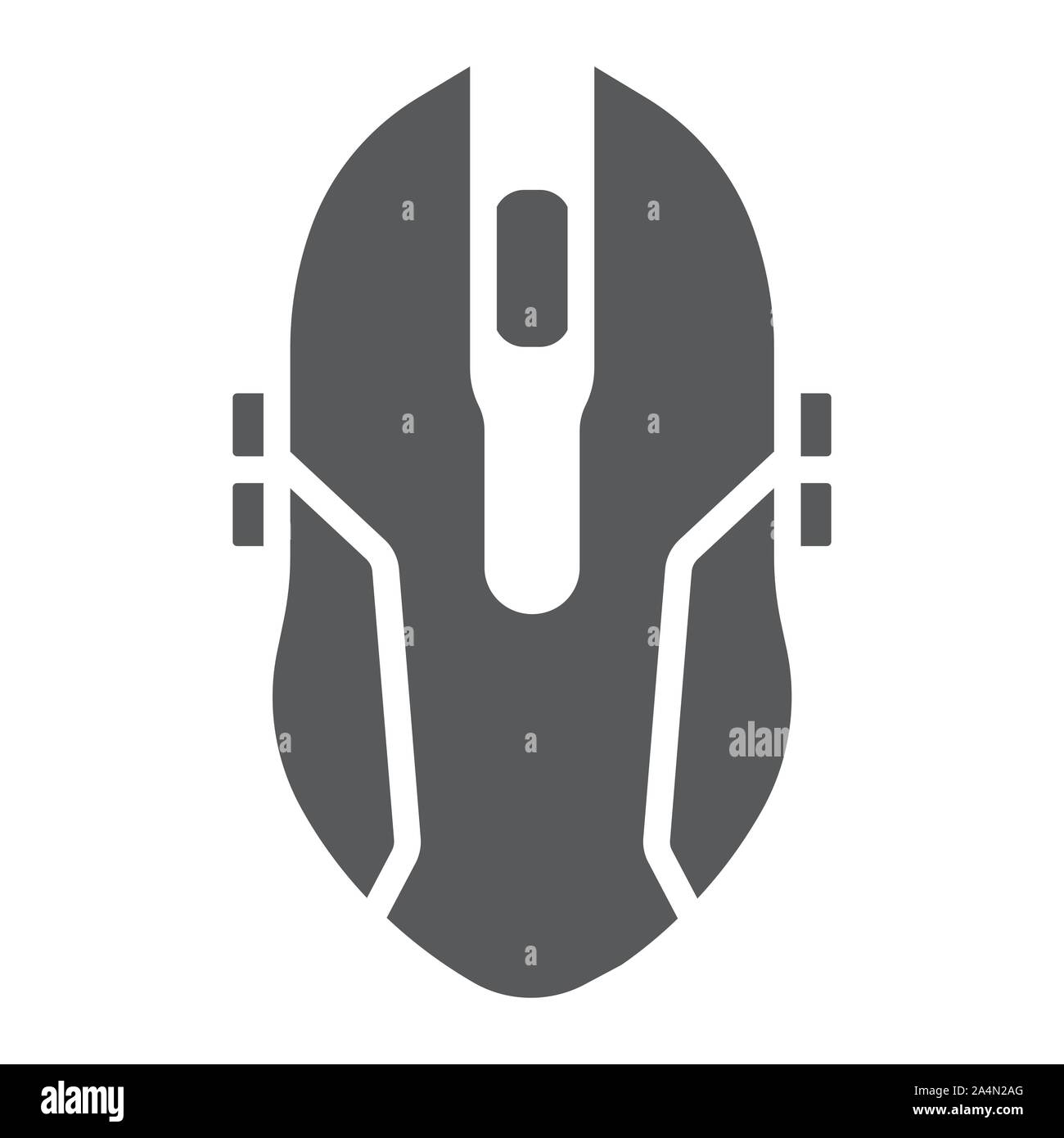 Gaming mouse glyph icon, game and device, computer mouse sign, vector