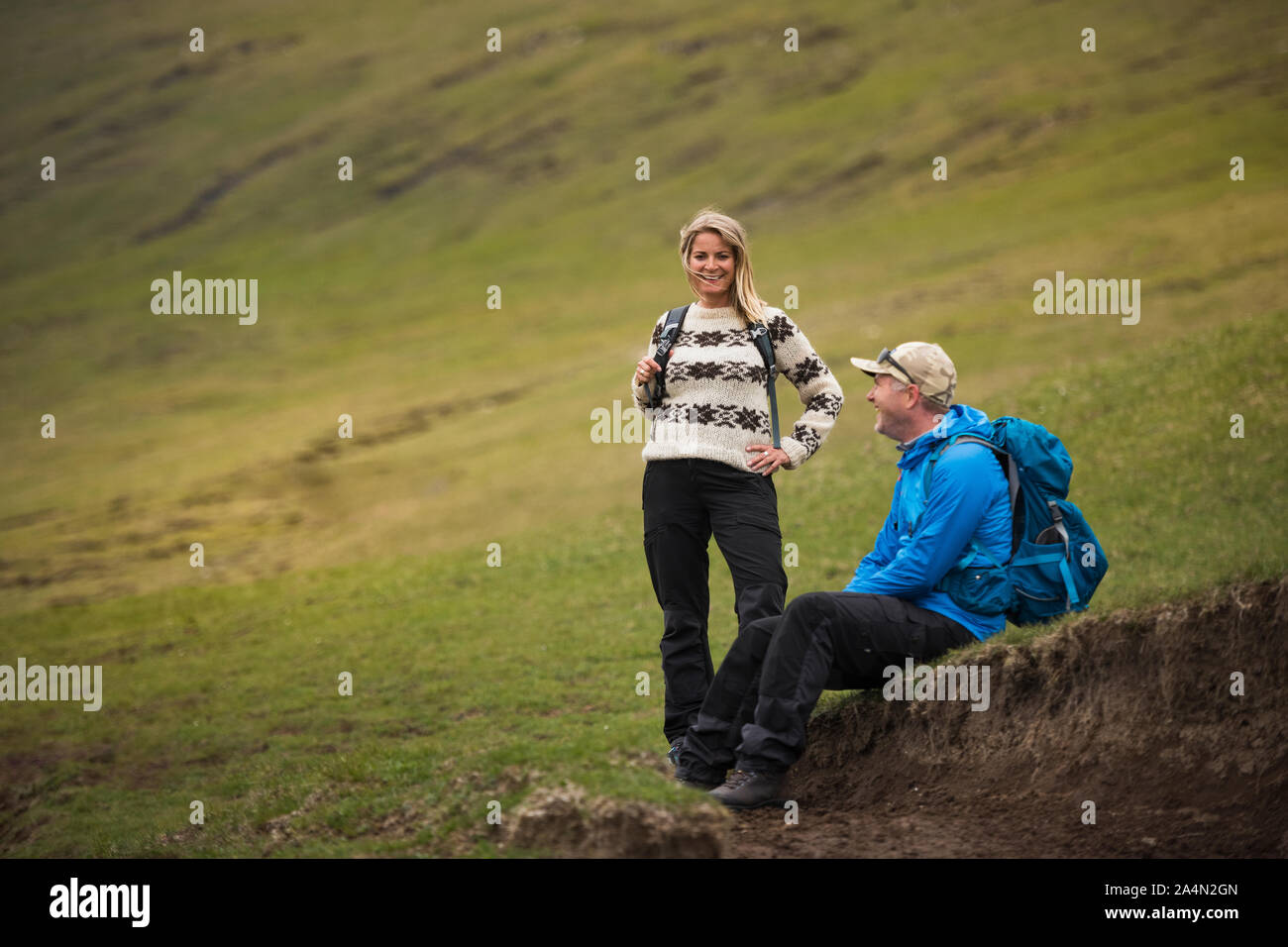 Hikers resting Stock Photo