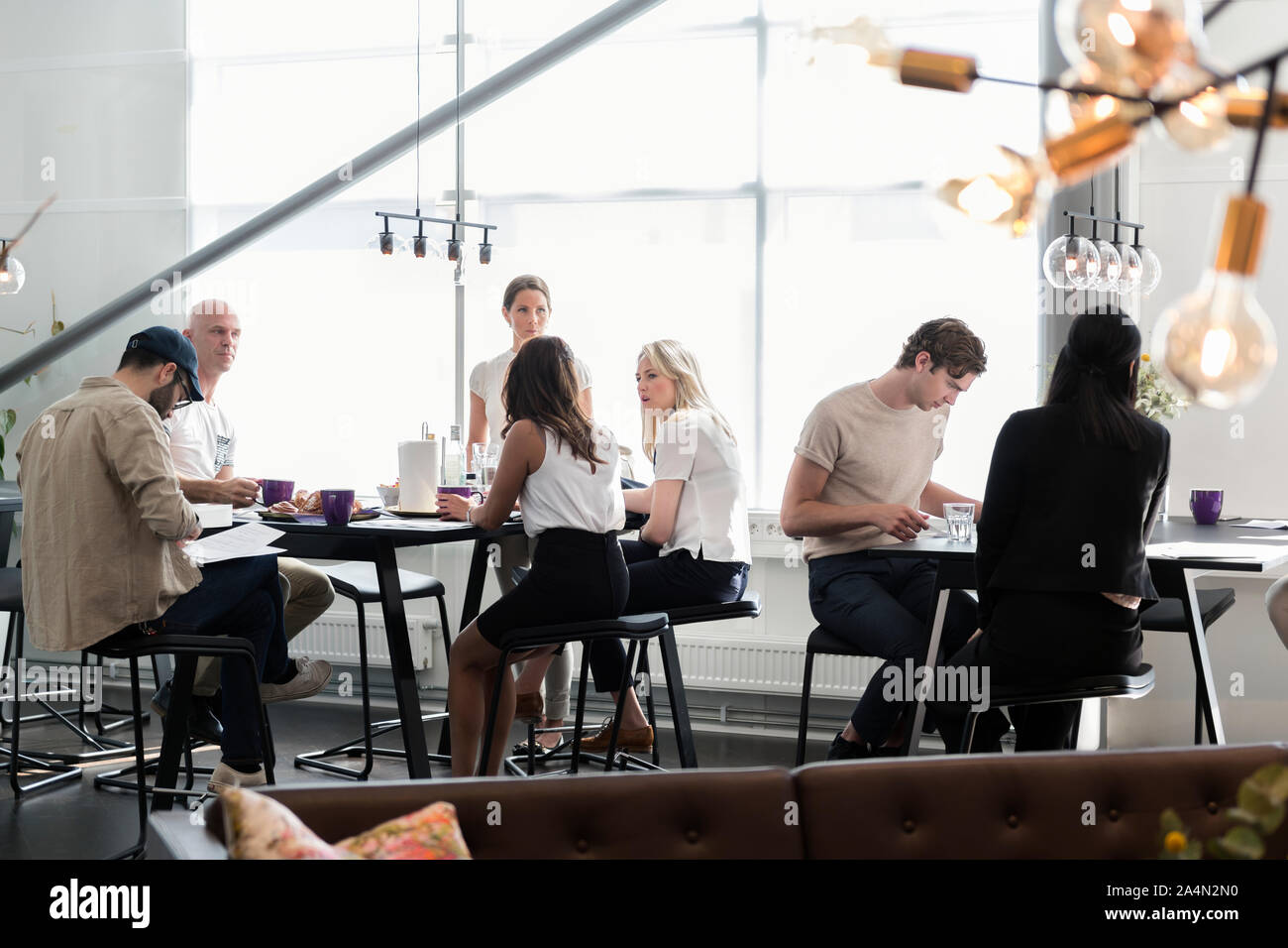 People in office cafeteria Stock Photo Alamy